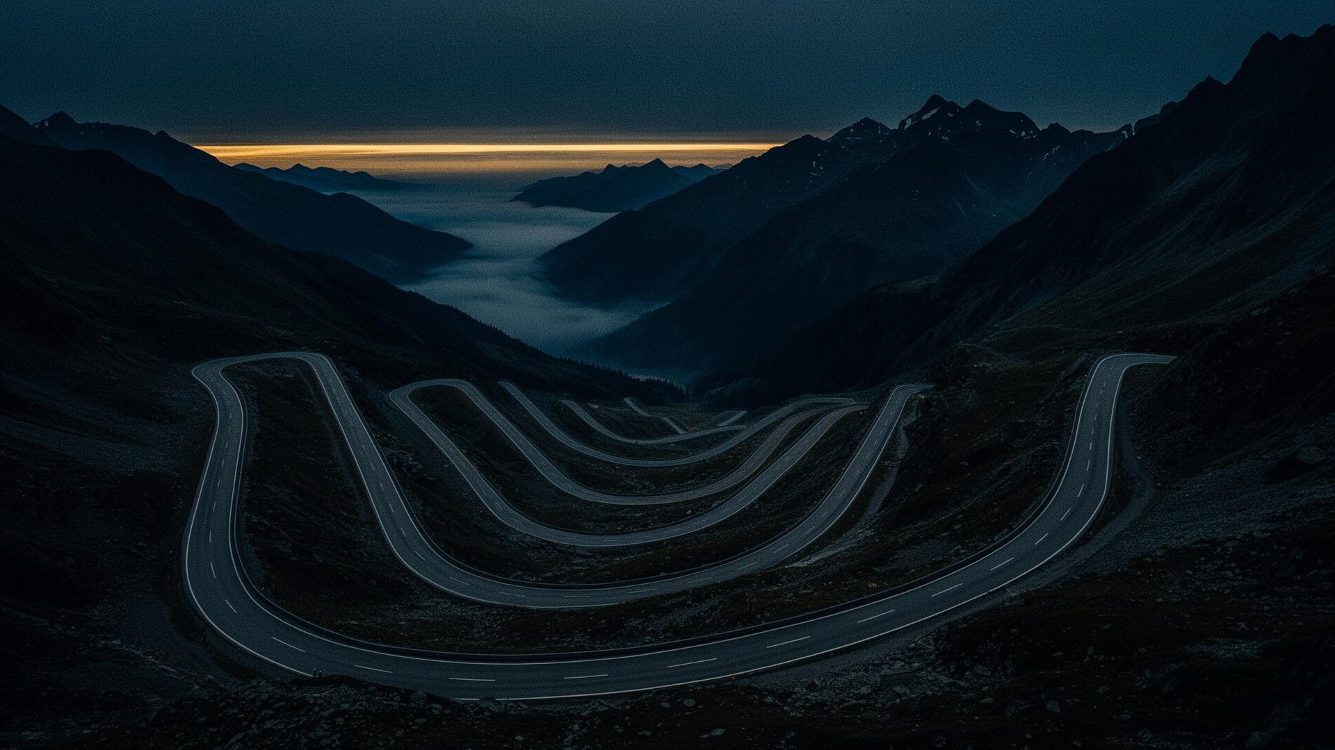 Mountain pass · twilight